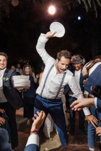 plate smashing by a groom in Greece