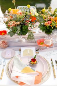 pink and modern table decor